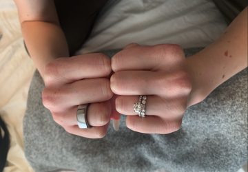 Oura user wedding ring and Oura ring
