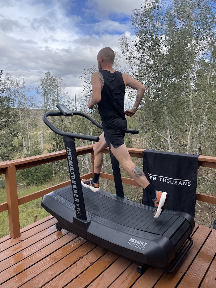 Don Reichelt Running on Treadmill Outdoors