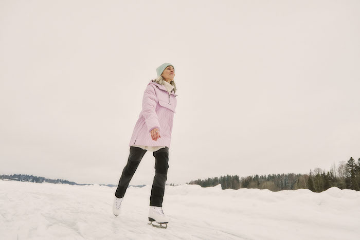 Woman ice skating