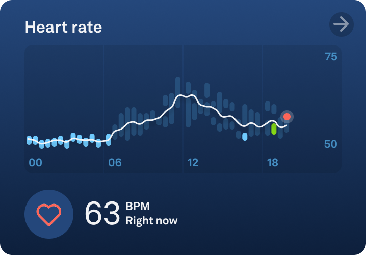 Oura App 24-Hour Heart Rate Graph