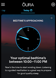 Optimal Bedtime Screenshot in Oura App
