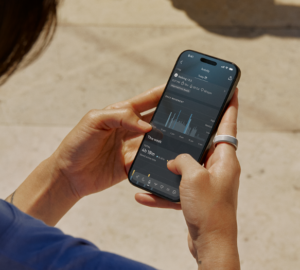 Person checking the Oura App