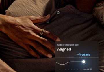 Oura Ring Cardiovascular Age | Man lying down with hand on chest