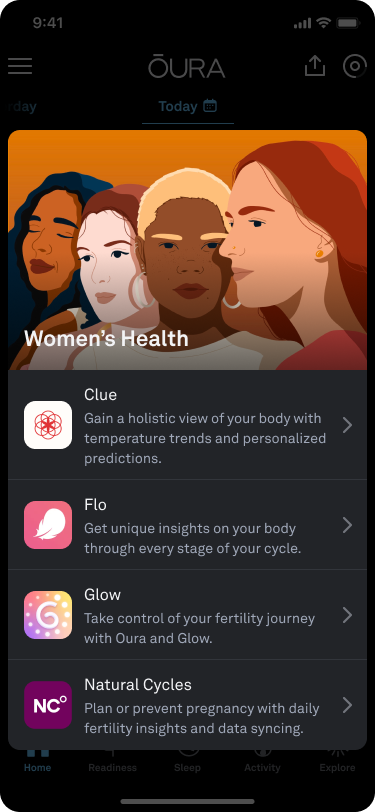 Oura Women's Health Integrations