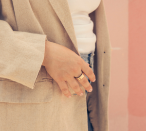 Woman wearing Oura Ring