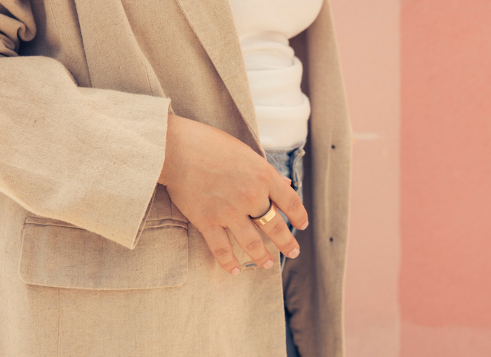 Woman wearing Oura Ring