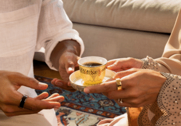 People wearing Oura Ring sharing a cup of coffee/tea