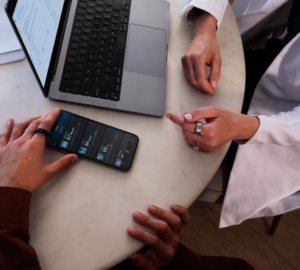 Person in doctor's office sharing Oura data