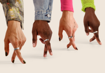 Hands "walking" wearing Oura Ring 5 | Wear Your Best Life Oura Campaign