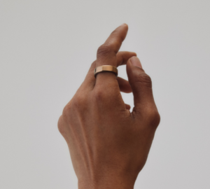 Hand with Oura Ring 5 in Deep Rose