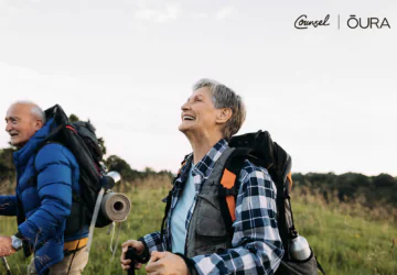 Couple hiking wearing Oura Ring